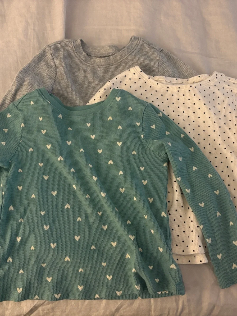Old Navy Girls' Long-Sleeve Top Set - Teal, White, Gray